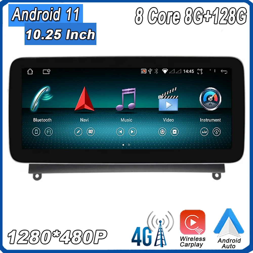 

Car Radio Android 11 For Benz C-Class W204 S204 2008 2009 2010 NTG 4.0 System Navigation Screen Auto Audio Stereo GPS