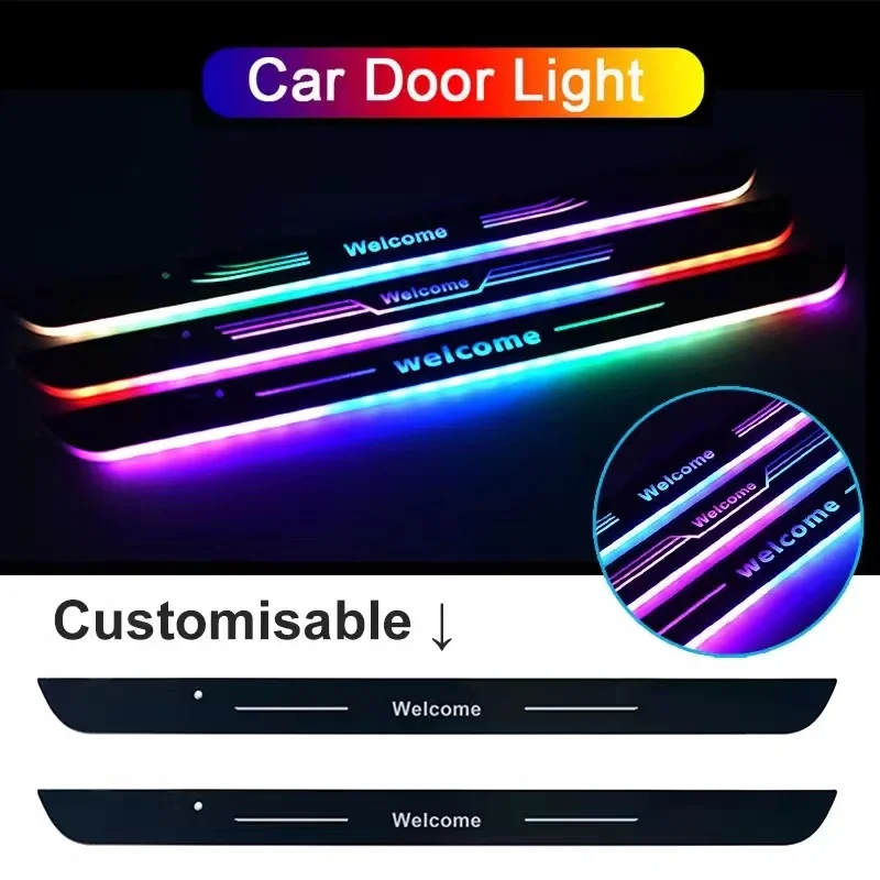 

For Cadillac Car Door Lights Car LED Door Sill Lights, Customized Logo or Text, Wireless Car Door Lights (2Pcs Rear Door)