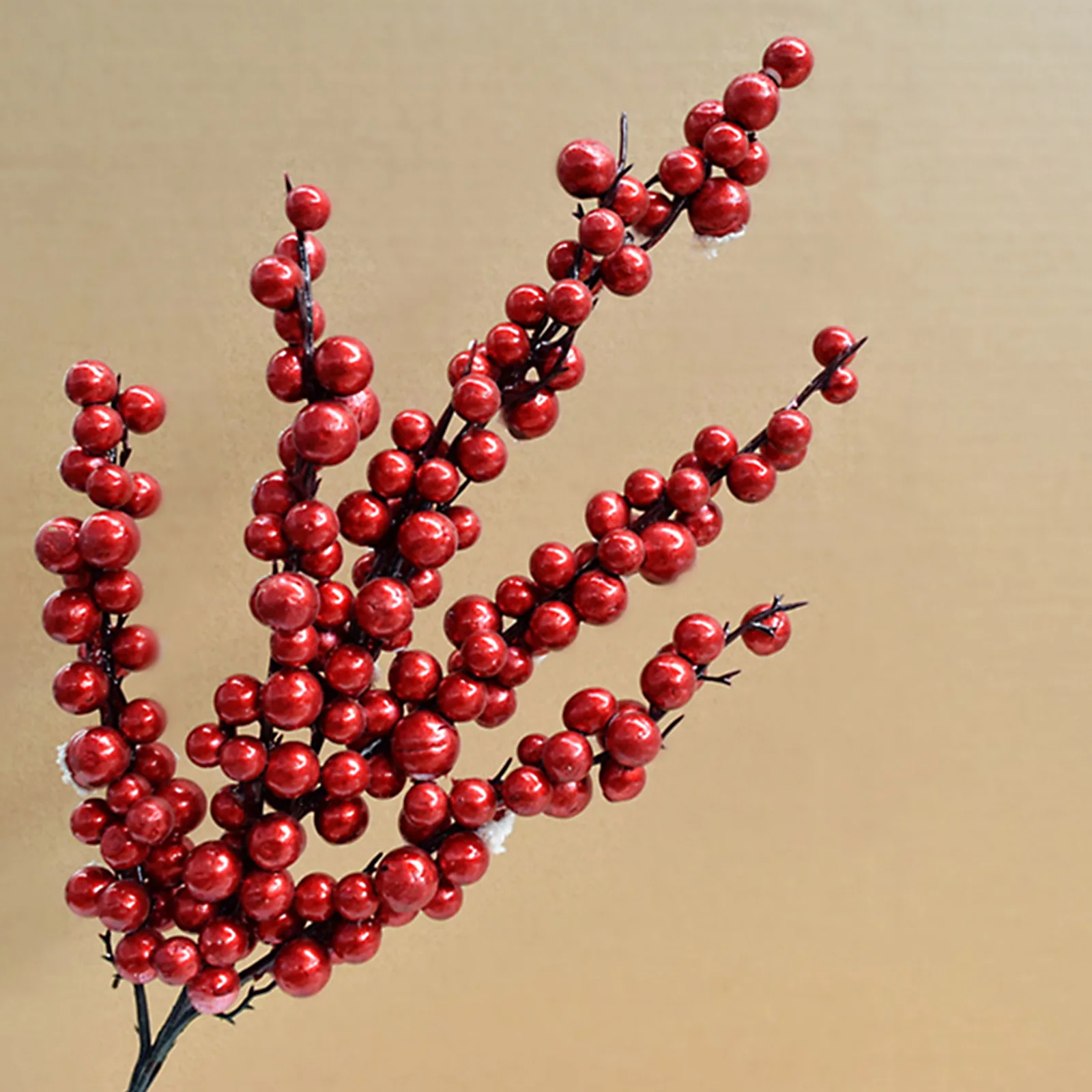 Рождественское украшение имитация ветки красных фруктов для дома яркая пена