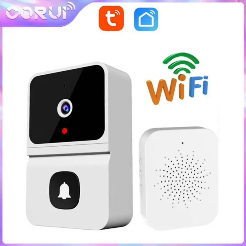 

Визуальный мини-дверной звонок Corui Tuya, Wi-Fi, двусторонний голосовой домофон, дистанционное управление через приложение, HD ночное видение, защита для умного дома