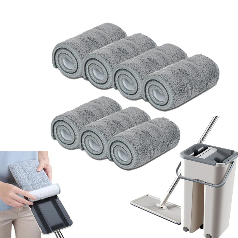 Microfiber Mop Cloth Pad Rag Cleaning For Bucket Spray Mops Washable Replace Reusable Pads 5pcs/10pcs | Дом и сад