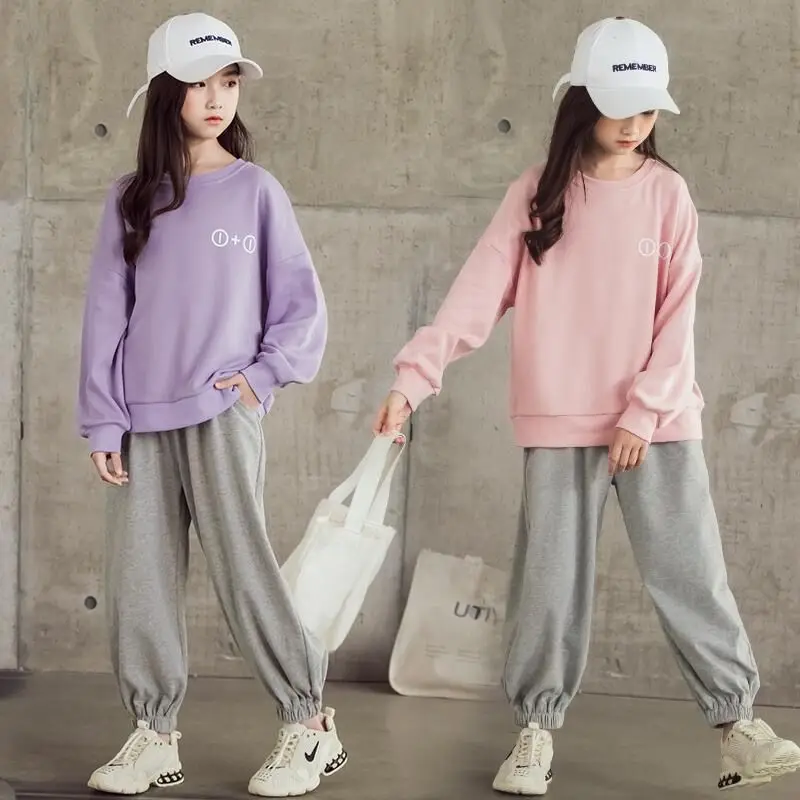 New Kids Clothes Sets Girls Autumn Clothing Teens Casual Big Children's Sweater+ Pants Girls Sports Suits 5 6 7 9 11 13 14 Years