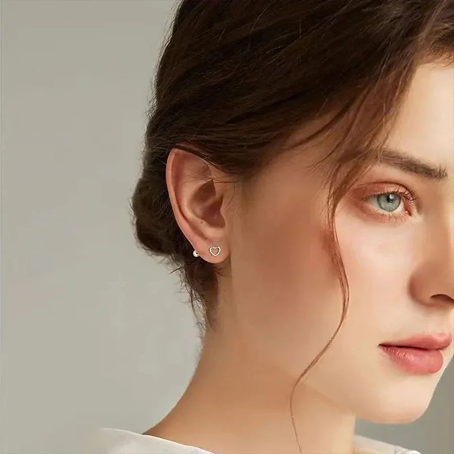 Корейские серьги-гвоздики из серебра 925 пробы с иглами для пирсинга козелка 2 шт