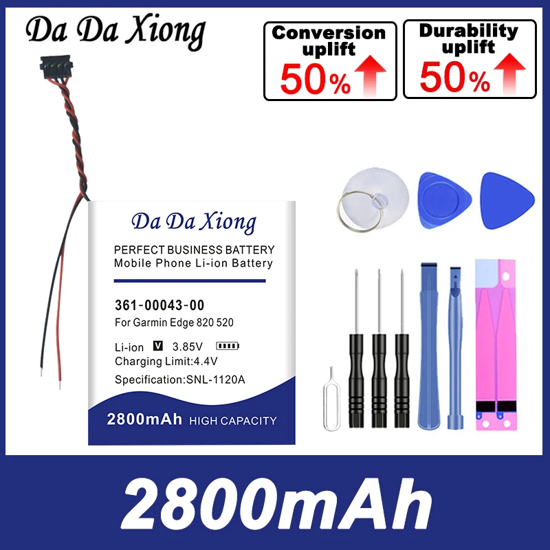 

DaDaXiong New 2800mAh Bateria for GARMIN Edge 820 520 200 205 500Edge Explore 010-01626-02 361-0043-01 361-00043-00 GPS 520 Plus