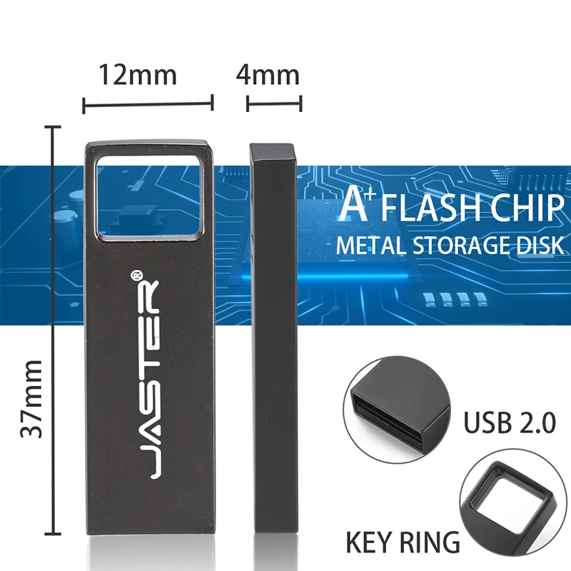 USB-флеш-накопитель JASTER в металлическом корпусе 2 0 дюйма 4/8/16/32/64/128 ГБ |