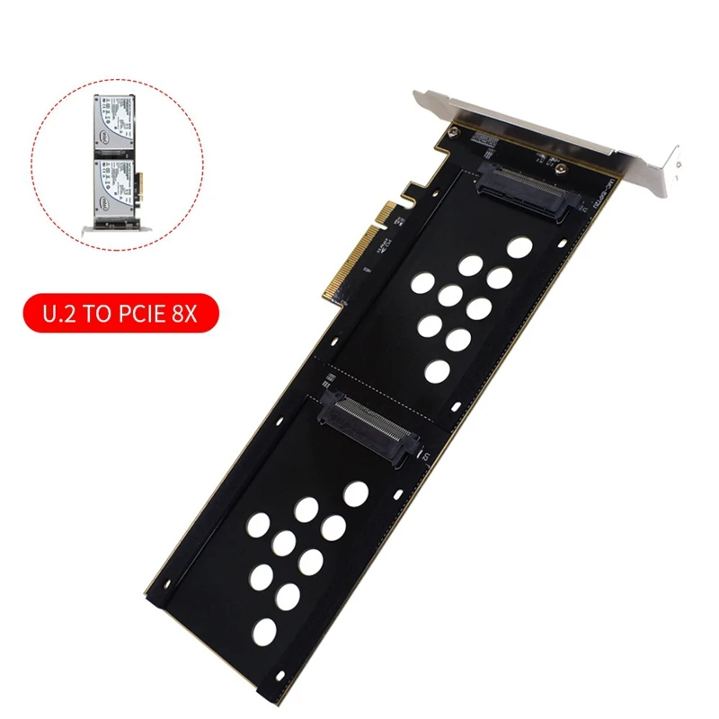 

Плата адаптера с двумя портами U.2-PCIE 8X, поддерживает только порт U.2 SSD, карта расширения PCI-E X8 X16, слот для карт Pcie 3,0, плата расширения