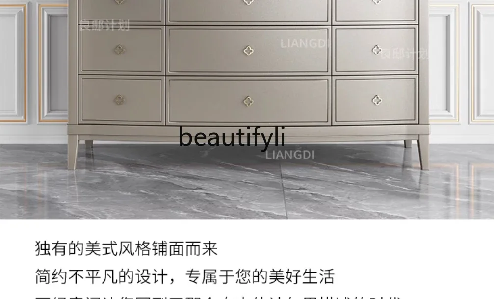 D06 Американский стиль шкаф с девятью ведрами из массива дерева современная кухня