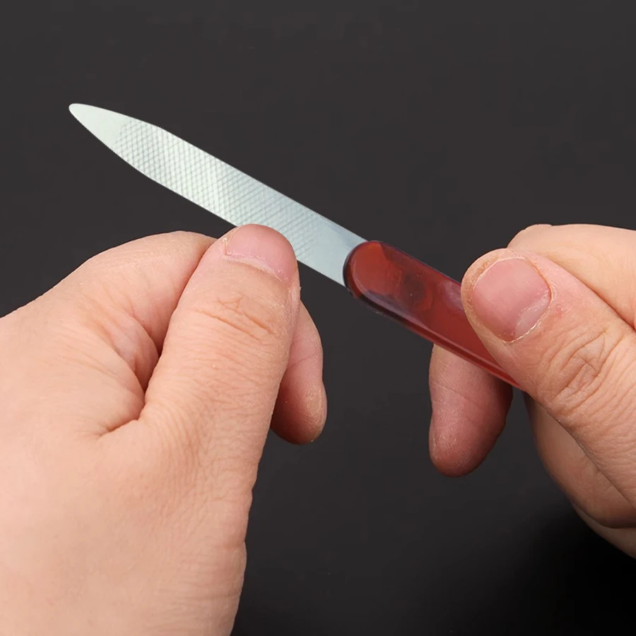 Металлические пилочки для ногтей натуральных из нержавеющей стали с острым