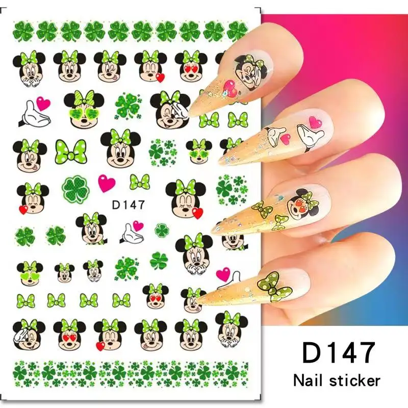 

Disney Mickey Nail Stickers Cartoon Anime Stitch DlY Nail Art Lasting Donald Duck Nail Art Decorationsn 3D Princess Nail Parts