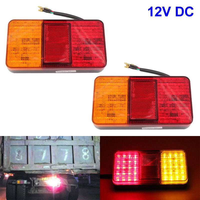 

10LED Rear Tail Lights Lamps Lorry Truck Trailer Caravan Bus Motorhome 12V For Car Lights Accessories