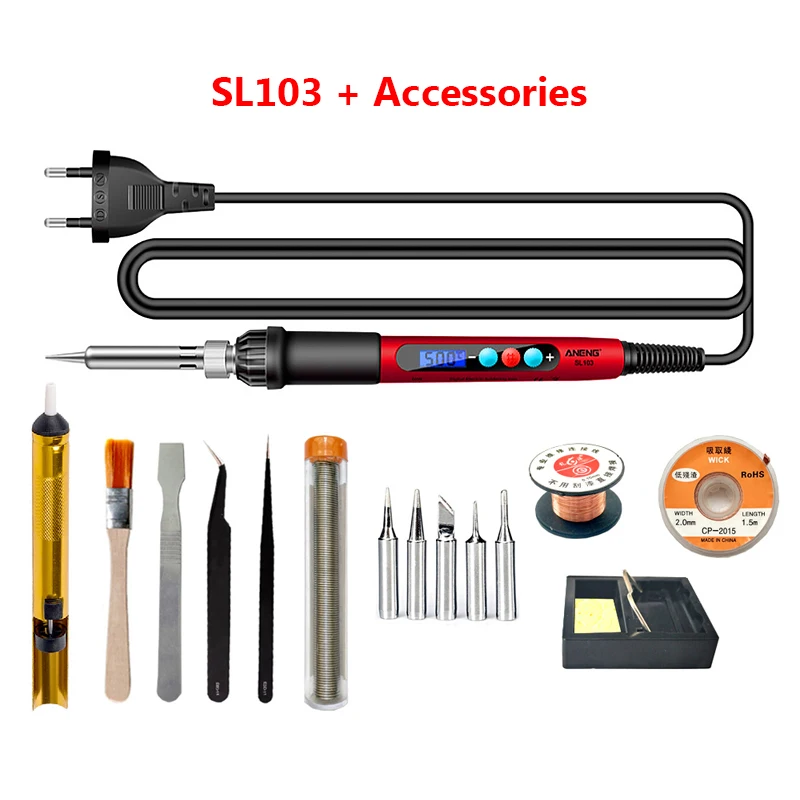 

Электрические паяльники 60 Вт, ЖК-цифровой дисплей, регулируемая температура, сварочные инструменты, керамический нагреватель, 110 В, 220 В, ремонтный набор