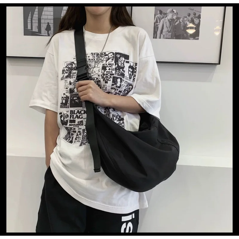 2023 Summer New Women's Bag Large Capacity Casual Nylon Crossbody Dumpling Bag Luxury brand designer Solid Color Shoulder Bag