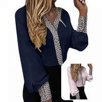 office shirt elegant pullover fashion design leopard print edge elegant shirt women shirt ladies clothing