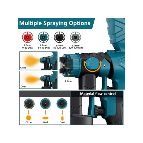 Беспроводной пистолет-распылитель Hiesuan 200 Вт для аккумулятора 18 В