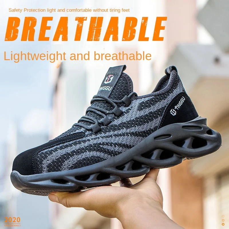 

Work Shoes Men Women Work Sneakers Breathable Steel Toe Boots Lightweight Safety Shoes Boots Anti-Puncture Indestructible Shoes