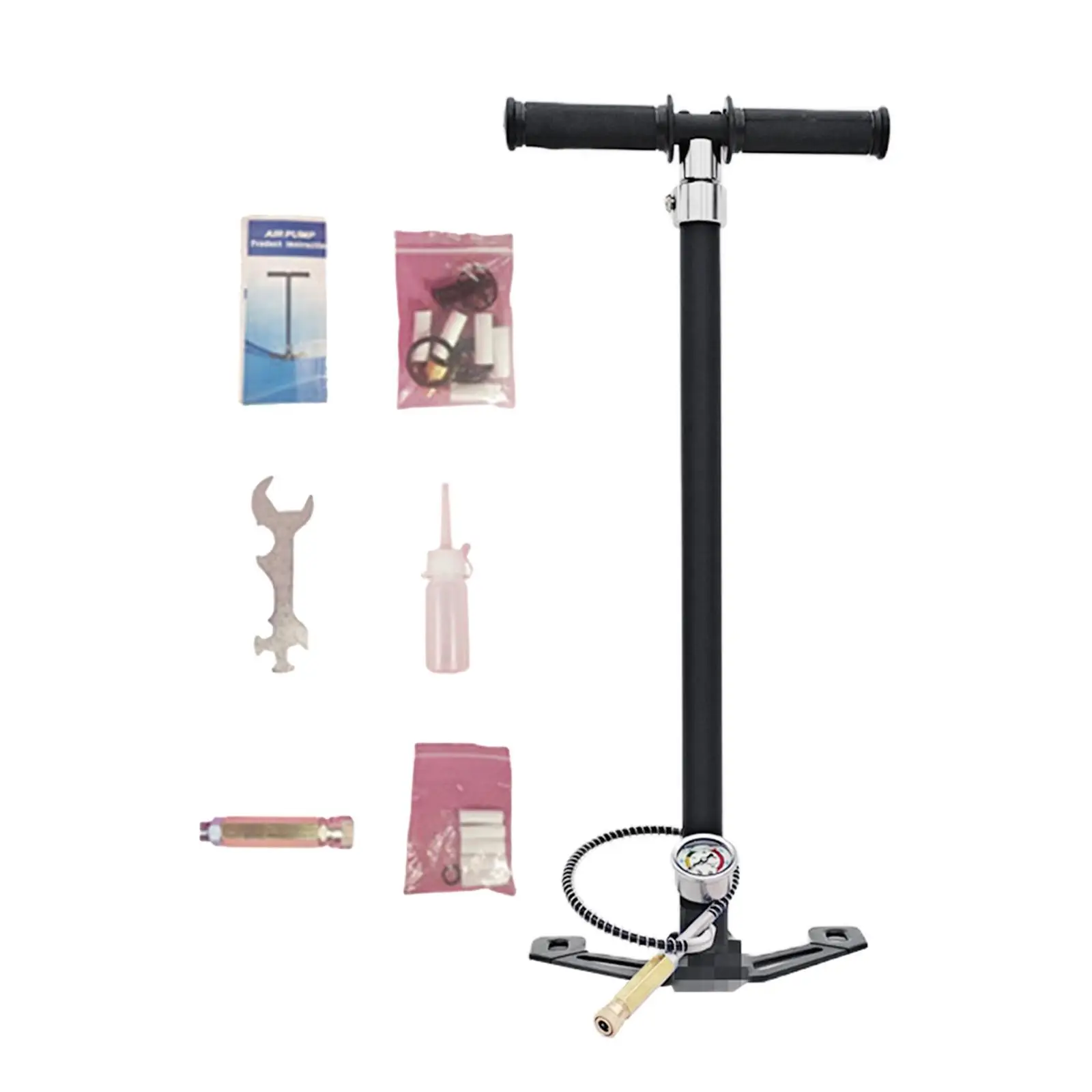 Портативный насос высокого давления с манометром Т-образная ручка дизайнерский