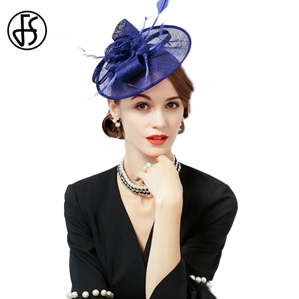 

Женская шляпка-Вуалетка FS, красная или синяя шляпка-топ, для церкви и торжественных случаев, летняя, 2019