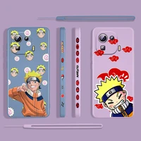 anime naruto cute boy for xiaomi mi 12 11 11i 10 10s 9 6 ultra lite pro se 4g 5g silicone liquid left rope phone case capa cover