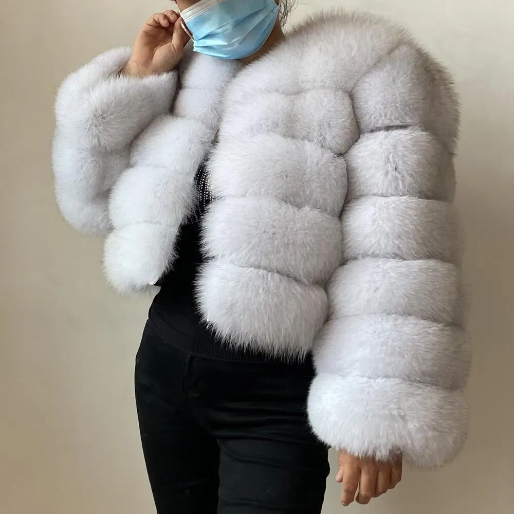 

BEIZIRU Real Fox Fur Coat Winter Woman Natural Warm Fashion Long Sleeve Luxury Girls Coats Ustom Made 7XL Pink Black White Green