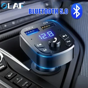 Olaf Car FM Transmitter Bluetooth 5.0 Handsfree Car Kit Audio MP3 Modulator 2.1A Player Audio Receiv