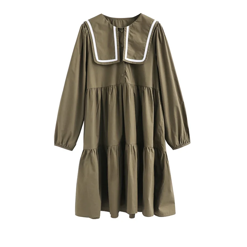 

FEZCO 2022 Summer Kawaii Lovely Navy Neckline Sailor Suit Style Gothic Long Sleeve Woman Dress Elegant Y2K Japanese Style Dress