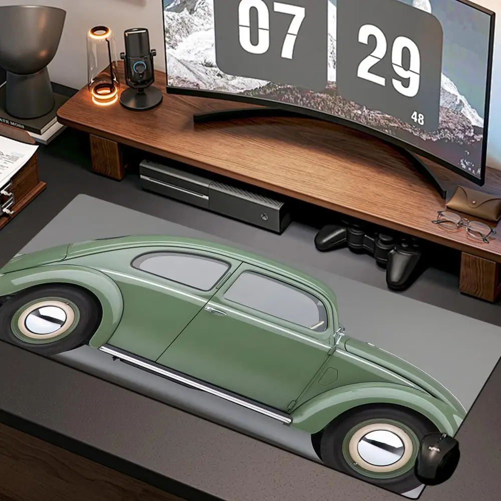 Фото Коврик для мыши Beetle Car, новый компьютерный коврик для дома, XXL коврик для стола, натуральный каучук, противоскользящий, для офиса, игровые аксессуары №1