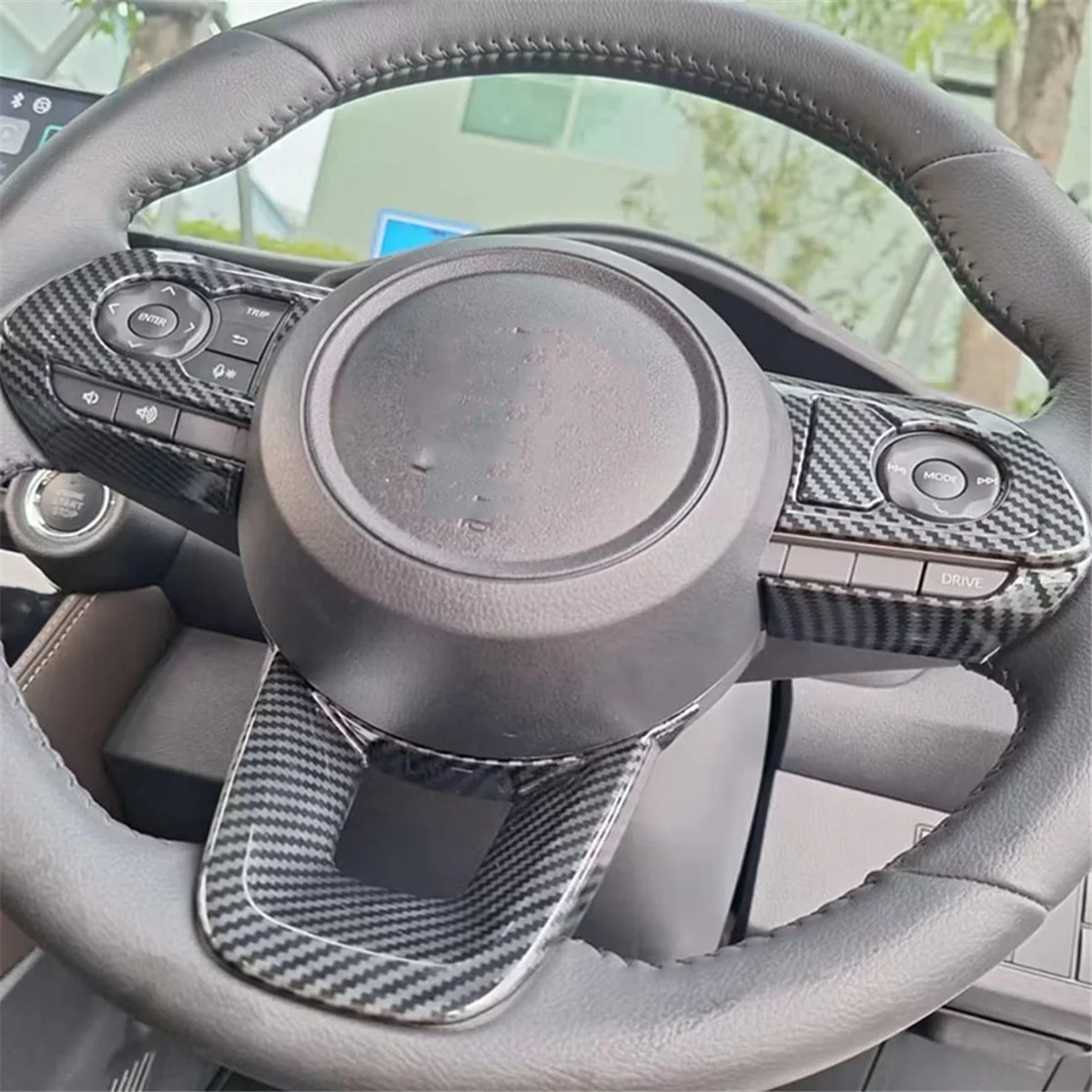 Накладки на руль автомобиля для Toyota Yaris Ativ/Vios 2023 2024 аксессуары из АБС-углеродного