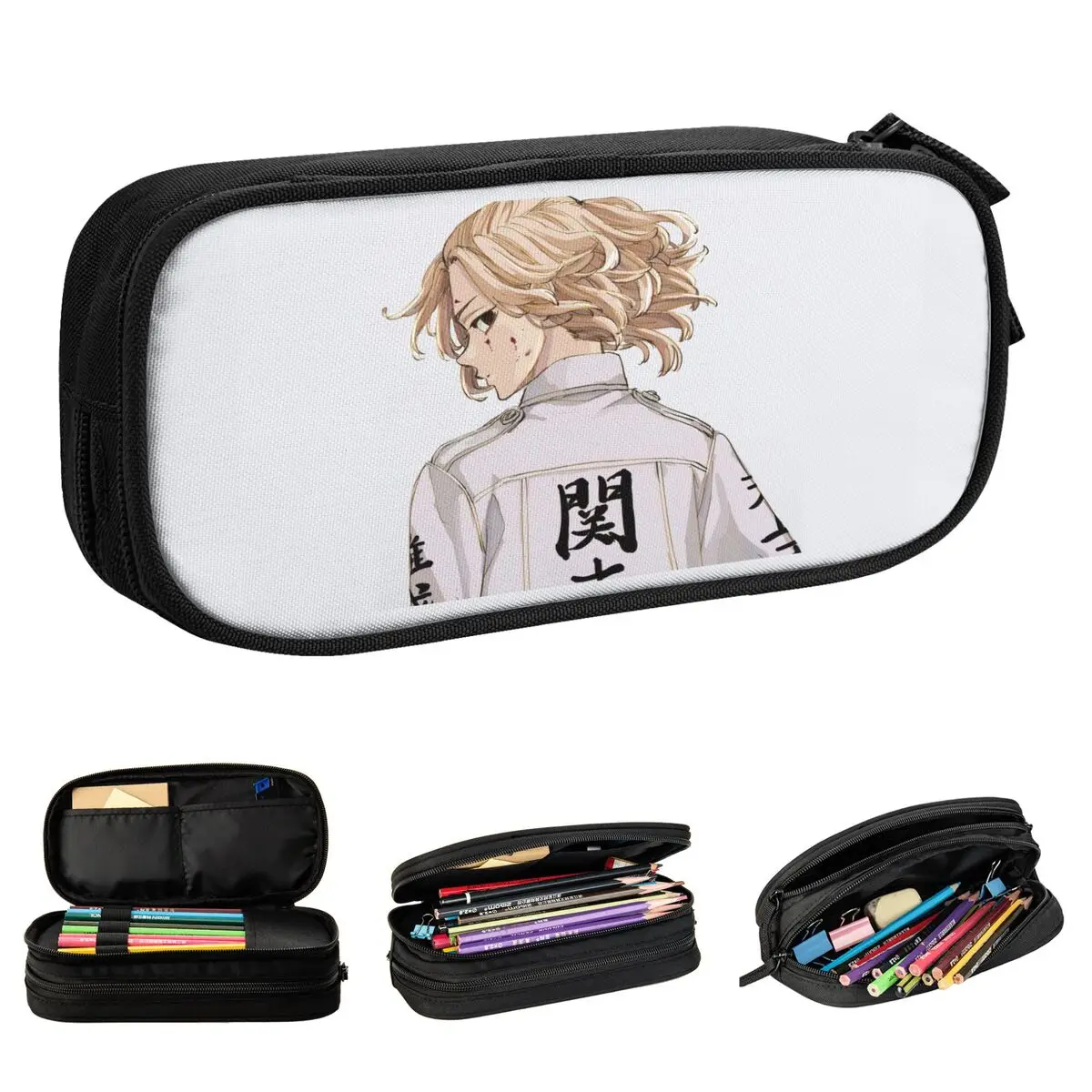 

Tokyo Revengers Mikey Pencil Case Fashion Anime Manga Pen Bag Student Big Capacity School Supplies Zipper Pencilcases