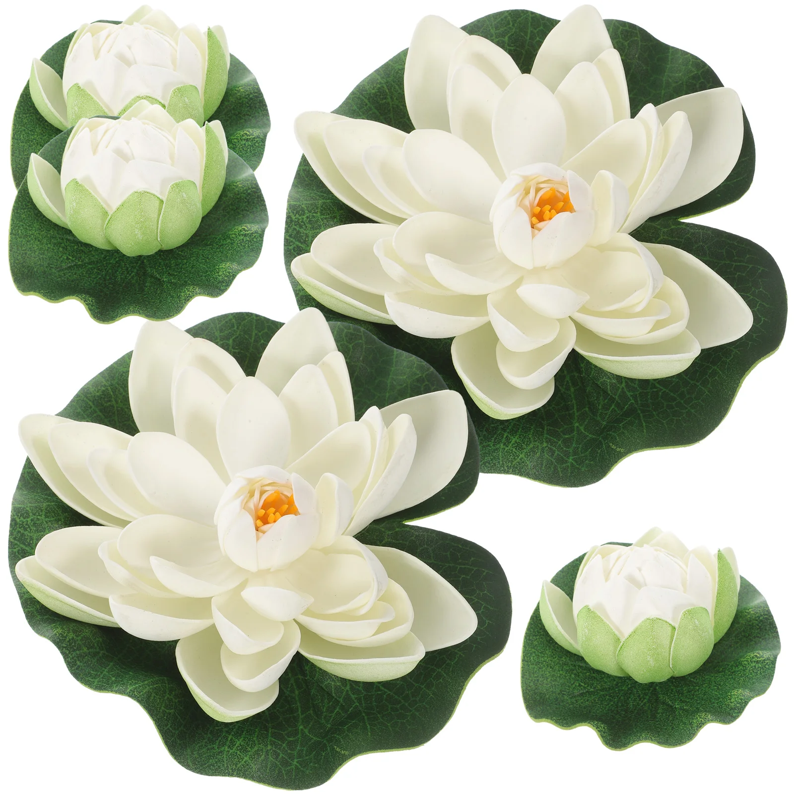 

5Pcs Floating Flowers Artificial Flower with Water Pad Pond Plants Realistic Pool Flower Home Garden Pond Aquarium Decor
