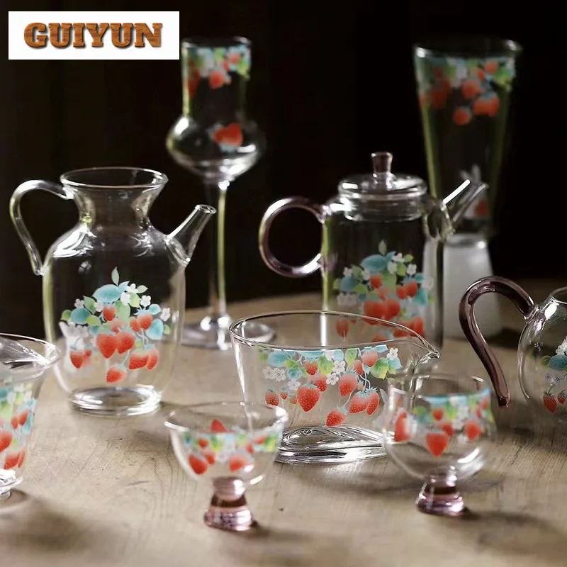 2 шт./набор маленькая термостойкая стеклянная чашка с клубничкой 45 мл