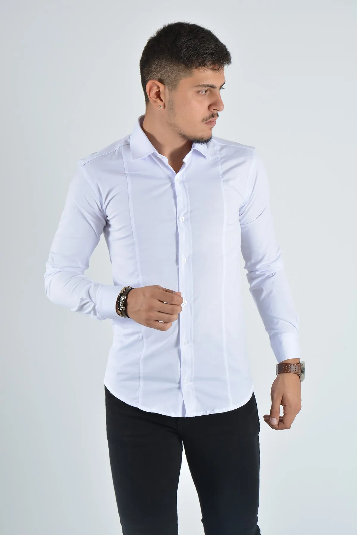 Therapy Men Men 'S Slim Fit Shirt 7Y-4300105-01 White