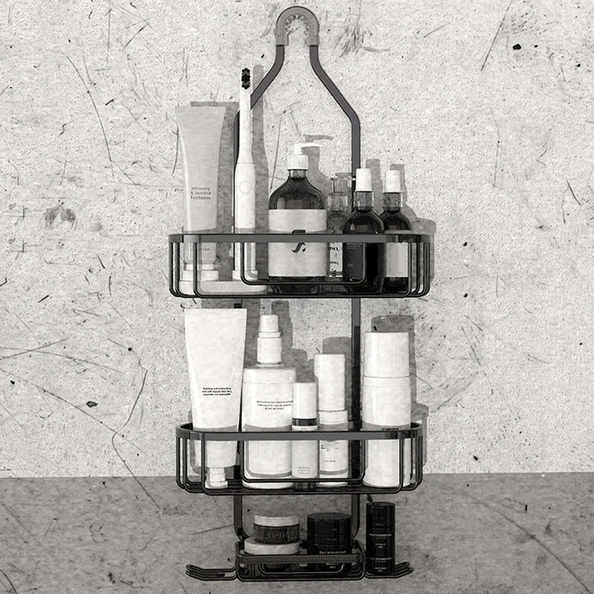 

Душевая насадка Caddy над душевой лейкой, алюминиевая полка для душа без сверления, полка для быстрого хранения, Современный Душ