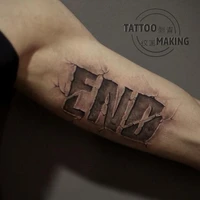 2 pieces english letters end end dark waterproof female male long lasting original arm 3d tattoo stickers
