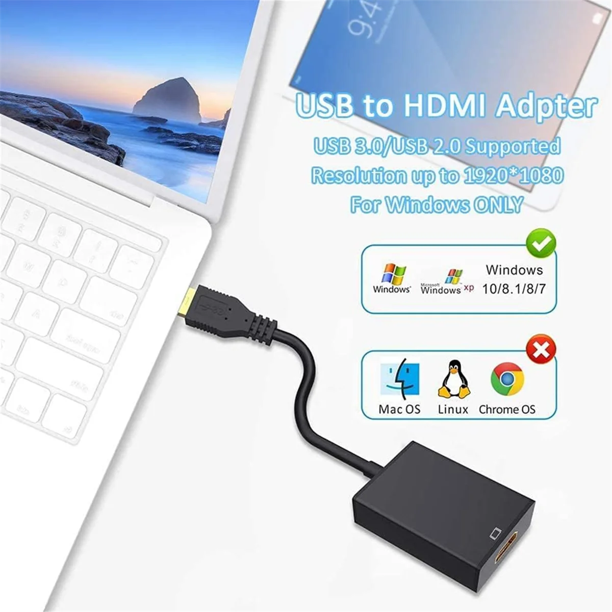 Адаптер USB 3.0/2.0 совместимый с HDMI 1080P HD мультидисплей видео-аудио графический