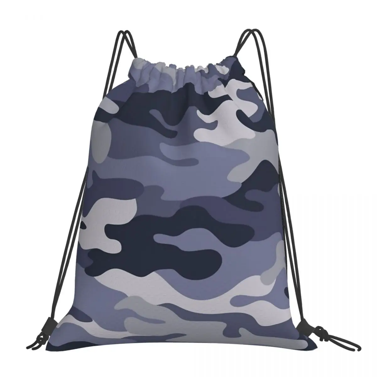 

Grey Camouflage Pattern Backpack Drawstring Bags Portable Backpacks Drawstring Bundle Pocket Sundries Bag Book Bags