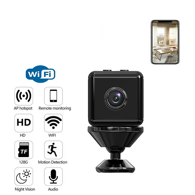 Камера F9 Wi-Fi 4K HD с диктофоном беспроводная мини-камера видеонаблюдения сетевая
