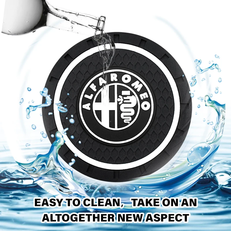 

Car Anti Slip Coaster Waterproof Silica Gel Bottle Pad Water Cups Mat Auto Styling For AlFA ROMEO Mito 147 156 159 166 GTA GT