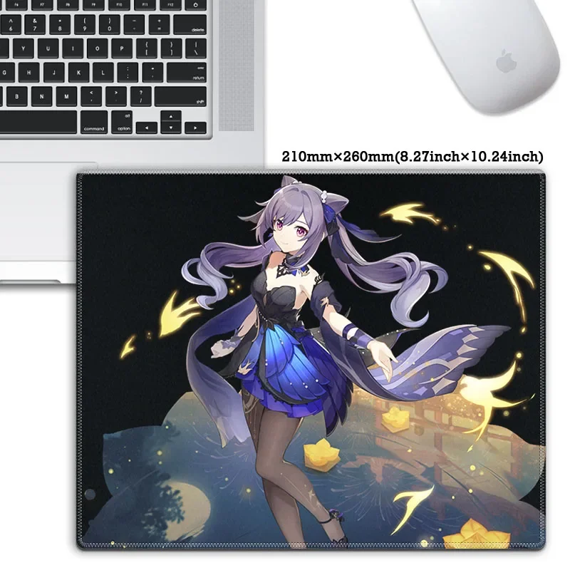 

Smooth Glide Surface 210×260 Gaming Mouse Pad Anti-Slip Customization Desk Pad Customizable Signature Mouse Pad-Keqing