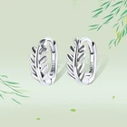 WOSTU 925 Стерлинговое Серебро в форме листа серьги-гвоздики в виде пряжки для ушей простые серьги для женщин Мода серебряные ювелирные изделия CTE500