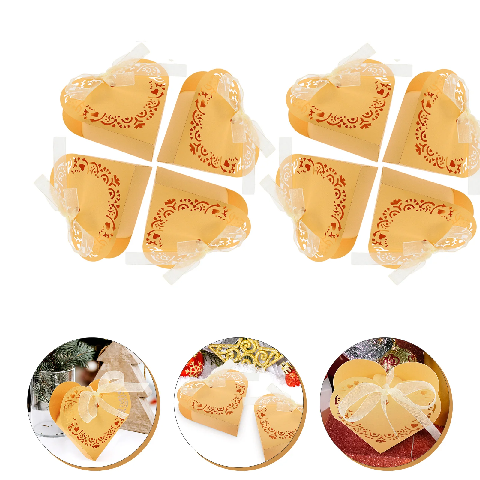 

50 Pcs Candy Basket Gift Case Bridal Gifts Hollow Baskets Paper Bride Chocolate