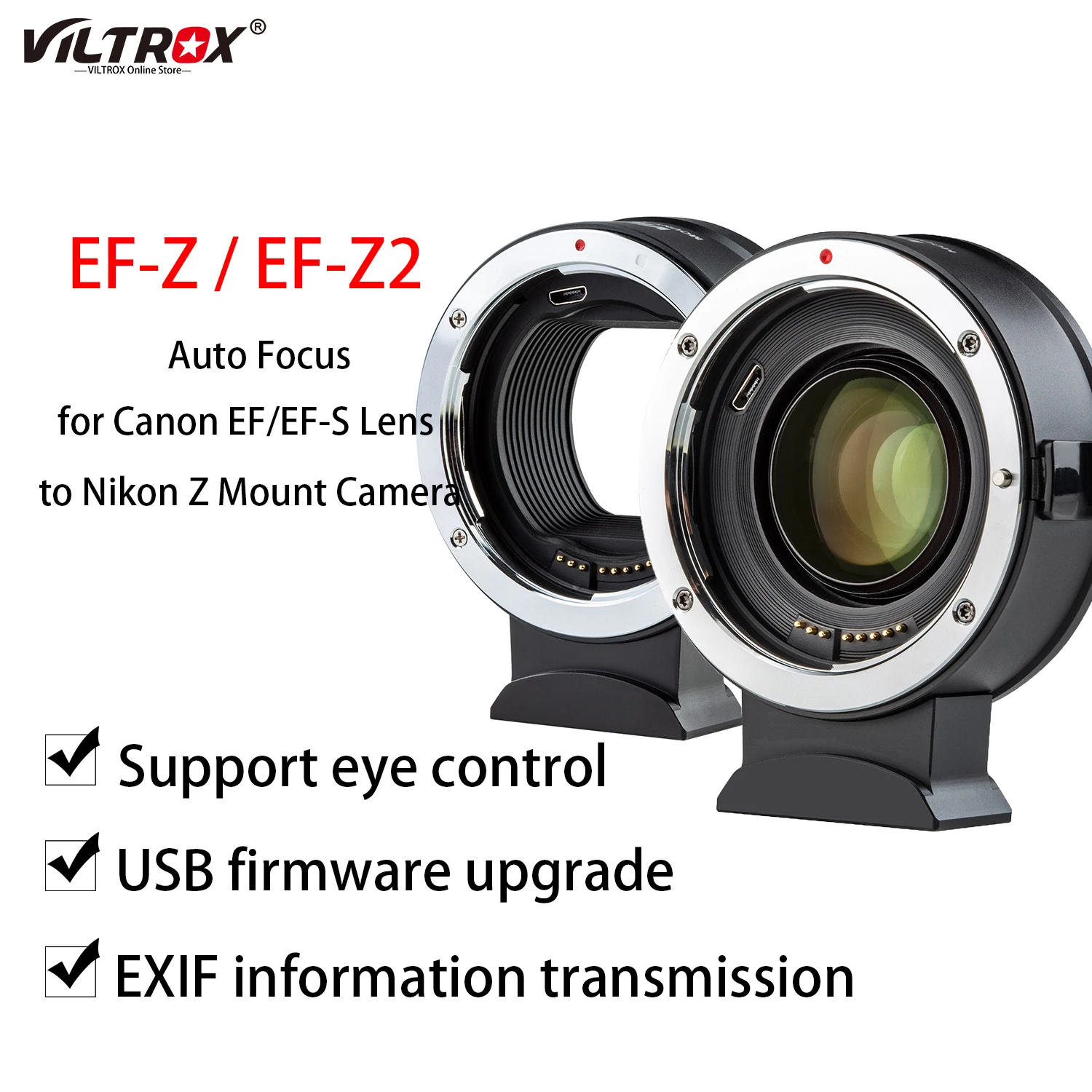 

Кольцо-адаптер Viltrox для объектива с автофокусом для Canon EF EFS Lens to Nikon Z Mount Mirrorless Camera Nikon Z6 Nikon Z50 Nikon Z7