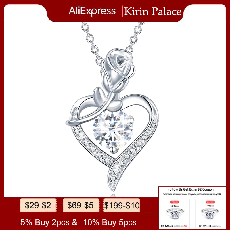 

Ожерелье с муассанитом, серебро 100% пробы, 1 карат