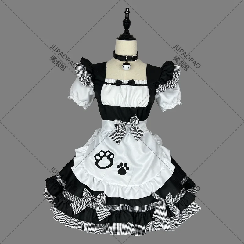 

Sexy Black Cat Girl Women Fantasy French Maid Outfit Men Gothic Sweet Lolita Dress Anime Cosplay Costume Plus Size XXXL XXXXL