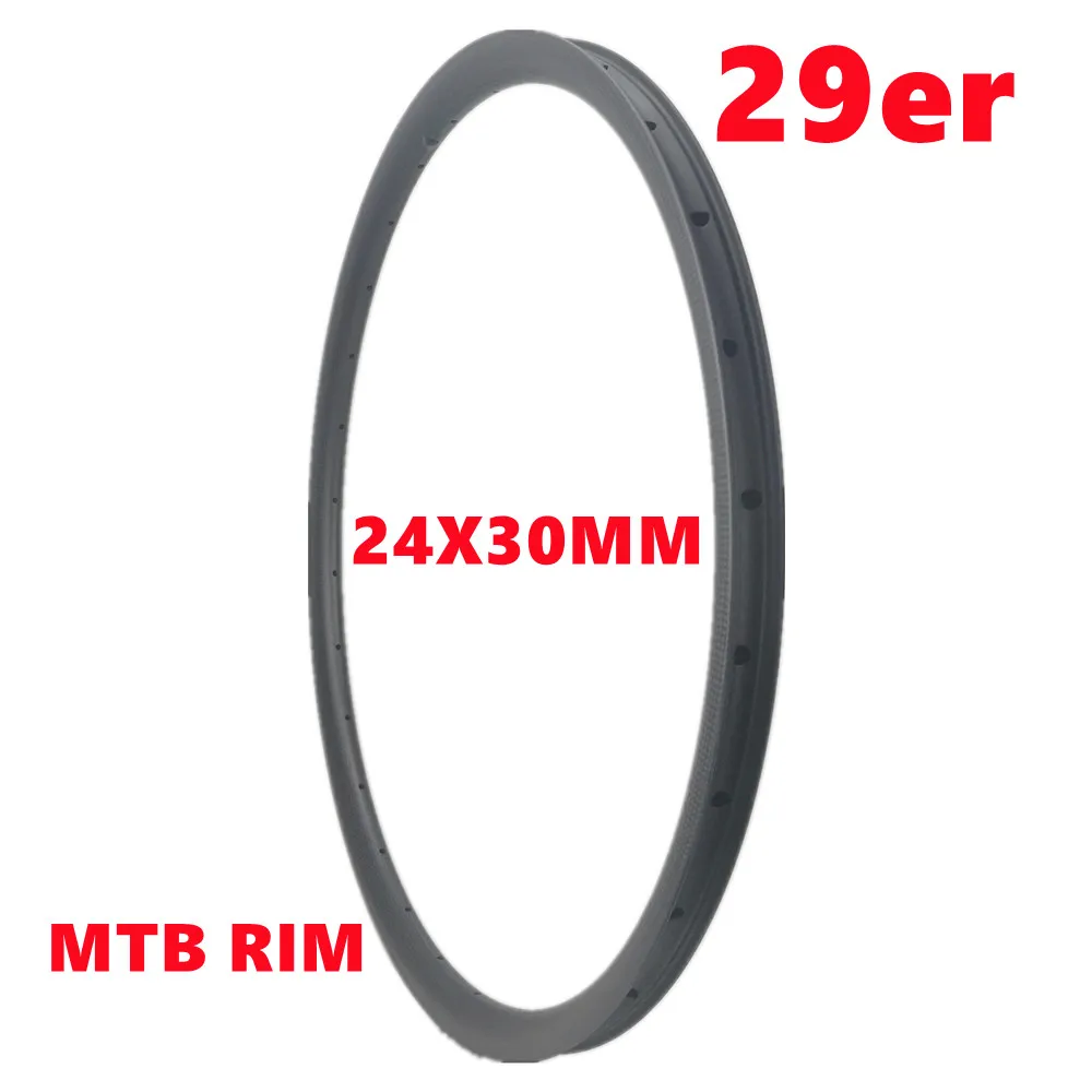 

36H Spoke Holes Matte UD 28H MTB Carbon Rim 24mm Depth 30m Width 24x30 MTB Bicycle Wheel Rim Asymmetric XC 29er Bike Rim