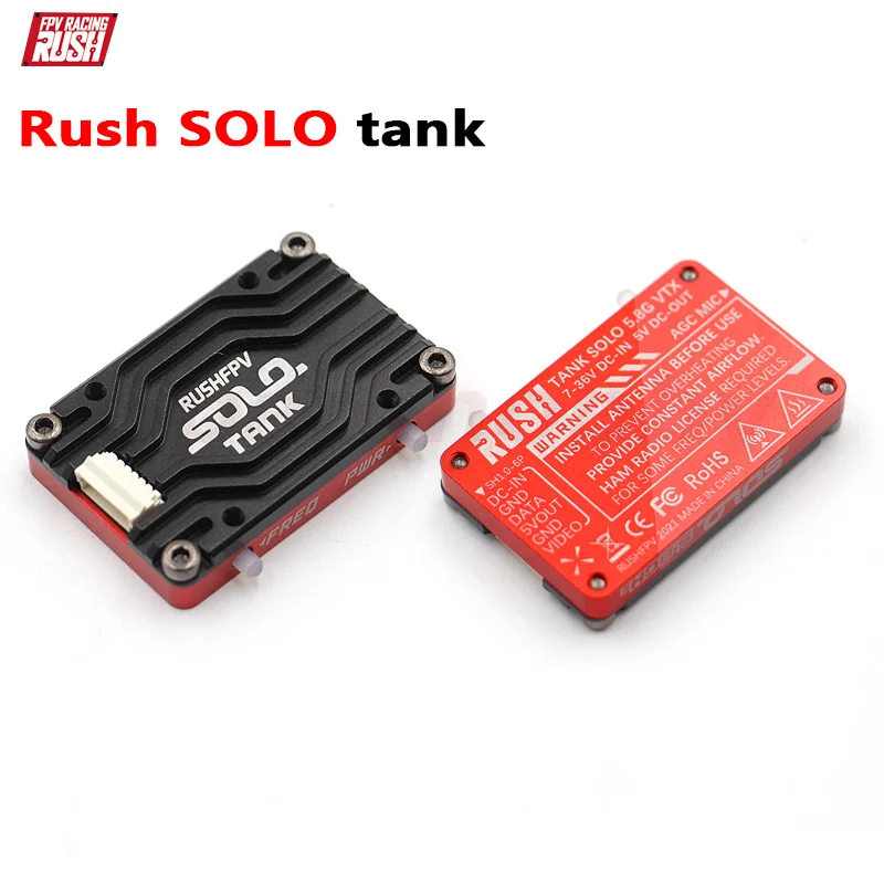

RUSH Solo Tank 5.8G VTX Video Transmitter CNC shell 1.6W High Power Built-in Microphone Heat Dissipation Structure For RC FPV