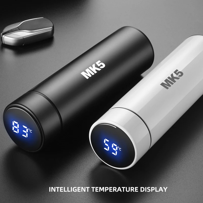 

For VW Golf MK5 500ml Digital Thermos Cup Intelligent Temperature Display Water Bottle Heat Preservation Vacuum Thermos Flask