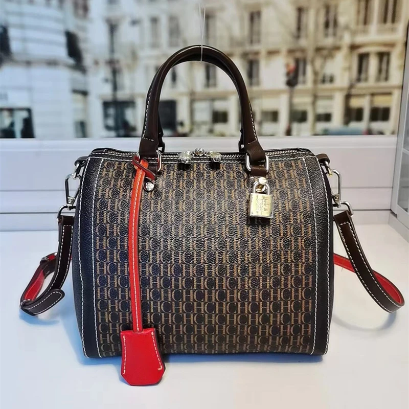 

100% Genuine Leather Women's Top-handle Boston Bag Tassel Bags Luxury Brand Designer Purses and Handbags Casual Shopping Tote Gg