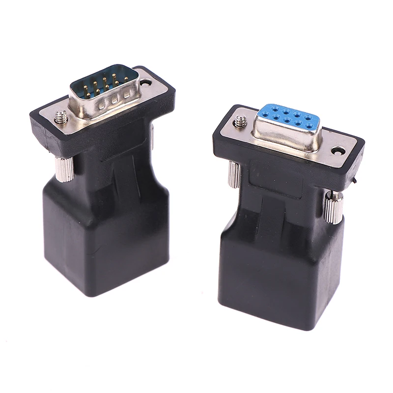 1 шт. DB9 RS232 штекер/гнездо к гнезду RJ45 адаптер COM-порт к Ethernet-порту LAN