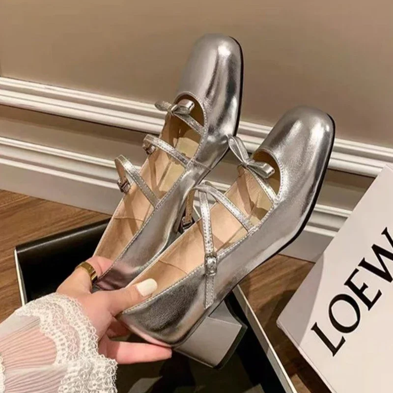 Женские туфли мэри джейн с бантом на высоком каблуке туфли-лодочки для