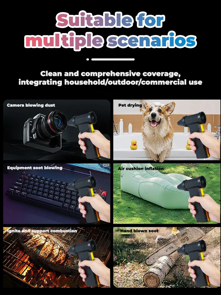 Turbo Jet Fan 160000RPM Electric Air Blower Brushless Motor 10000mAh 60m/s Violent USB Recharge Powerful Dust